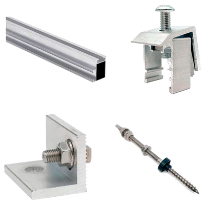 Estructura Aluminio Coplanar Tornillo 1 Panel