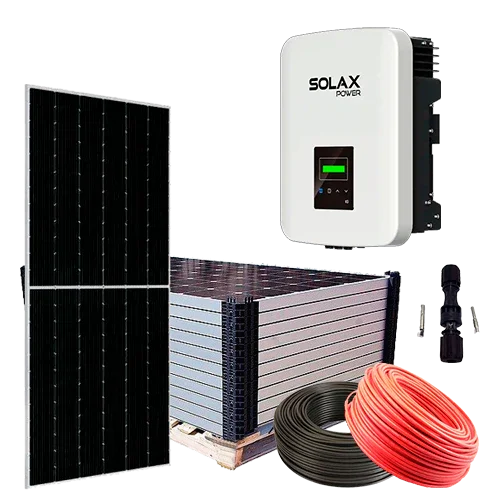 Kit solaire rouge 8000W Solax X3-MIC-8.0K-G2 triphasé