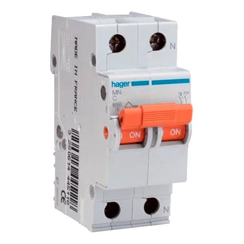 Hager Miniature Circuit Breaker 1P+N 10A curve C | 6kA | 230V