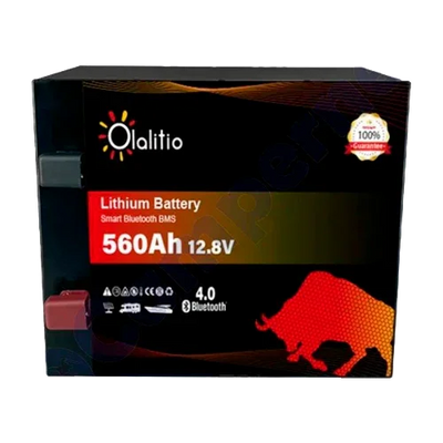 Batería Litio 12V 560Ah Olalitio OLA-12-560-M Bajo Asiento Bluetooth