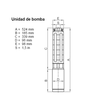 Solar-Tauchpumpe Lorentz PU150 C-SJ5-8 4,6 m³/h 20m Zentrifugal