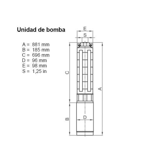 Lorentz PU1800 C-SJ1-25 Tauch-Solarpumpe 3m³/h 140m Zentrifugal