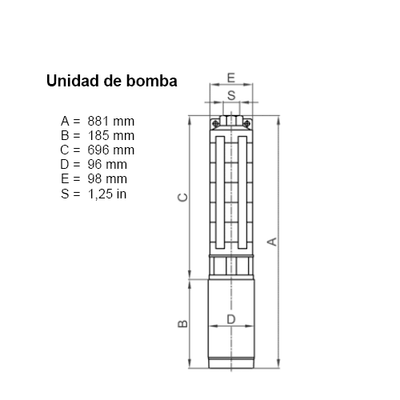 Lorentz PU1800 C-SJ1-25 Tauch-Solarpumpe 3m³/h 140m Zentrifugal