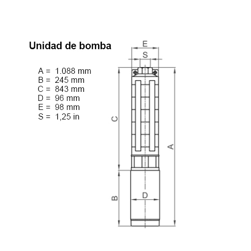 Lorentz PU4000 C-SJ3-32 Submersible Solar Pump 4.2 m³/h 220 m