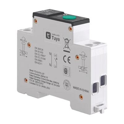 Disyuntor Inteligente ZigBee TUYA 1P 63A TO-Q-SY2-JZT con Medidor