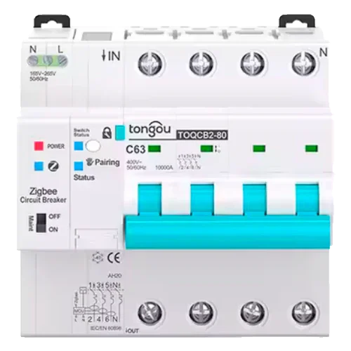 Magnetotermico Intelligente Tongou 4P TOQCB2-80 1-63A Curva C Zigbee