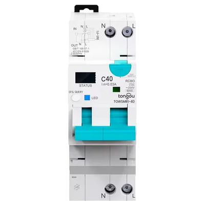Diferencial Tipo A WiFi 2P 1–40A 30mA Tongou TOWSMR1-40