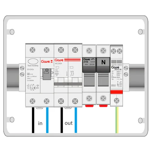 AC-Einphasen-Schutzkasten GAVE ACM25SDA 5.8kW 25A 30mA