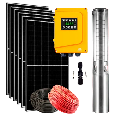 Kit Bomba Solar Híbrida ZIRI 3SCP1-140 1.5CV 160m 3.9m³/h