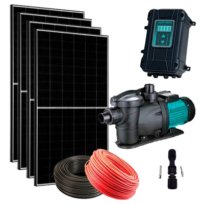 Kit Solar Piscina ZIRI 120m³ Híbrido XKP20-19-110-900-AD 900W 20m³/h 19m