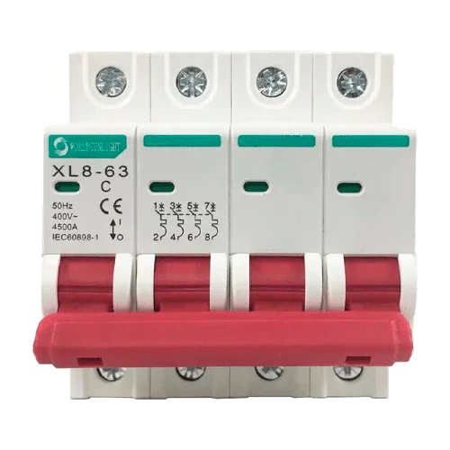 XL8-63 4P 16A 400V AC Curve C Miniature Circuit Breaker