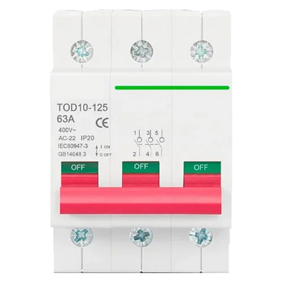 Magnetotérmico 3P 400V 63A Tongou TOD10-125