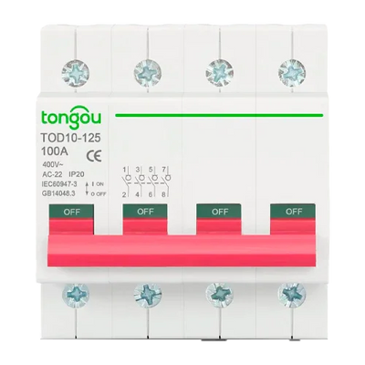 Magnetotérmico 4P 400V 100A Tongou TOD10-125