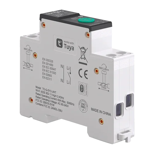 Disyuntor Inteligente WiFi TUYA 1P 63A TO-Q-SY2-JWT con Medidor