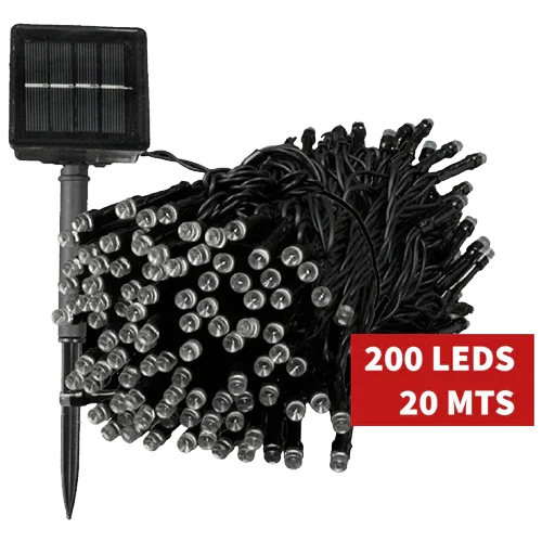 Guirnalda Solar 200 LEDs 3000K Exterior JND-9138H