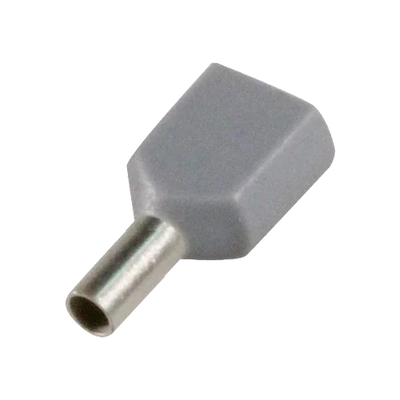 Double Hollow Insulated Ferrule Sofamel 0.75 mm² APF/D-0.75D Grey