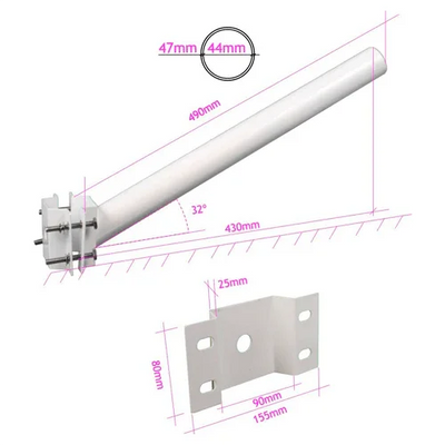 Support de lampadaire solaire blanc 47mm poteau ou mur JND-77861